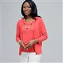 Ribbed Cardigan., New Coral, small