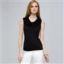 Sleeveless Cowl Neck Knit., Black, small